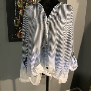 Avenue ombré button down shirt